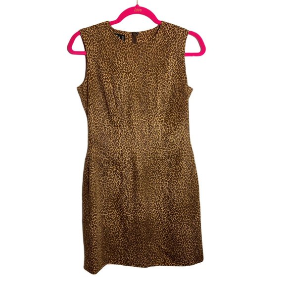 Escada Leopard dress with gold sparkly material metallic affect size 34 - Picture 1 of 2